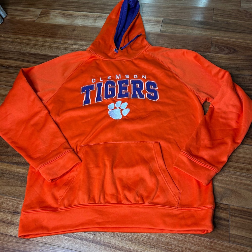 Clemson Tigers Hoodie NCAA Colosseum Mens XL Orange Sweatshirt
